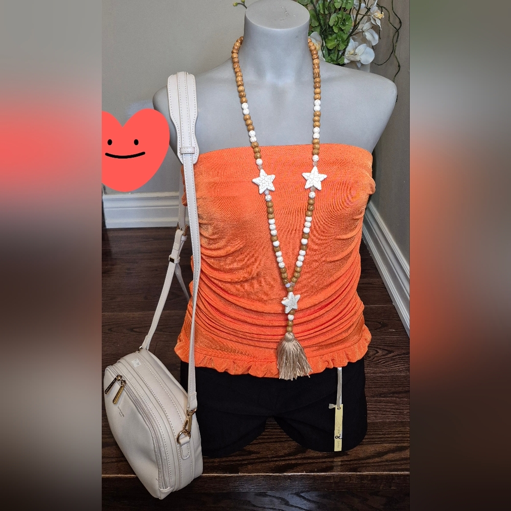 SHEIN Vibrant Orange Strapless Top - Picture 9 of 14